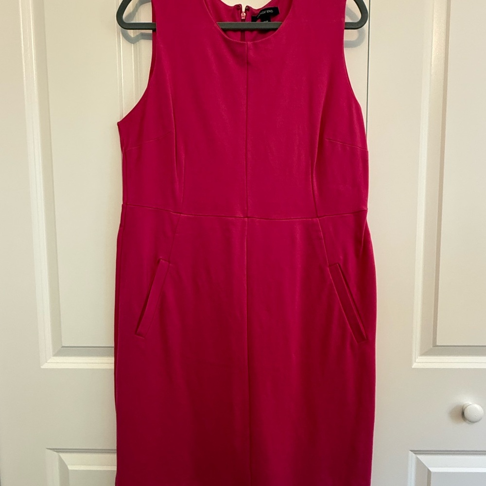 Lands' End Pink Sleeveless Crew Neck Sheath Mini Dress